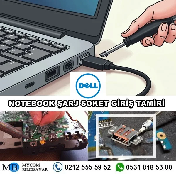 Dell laptop şarj girişi tamiri