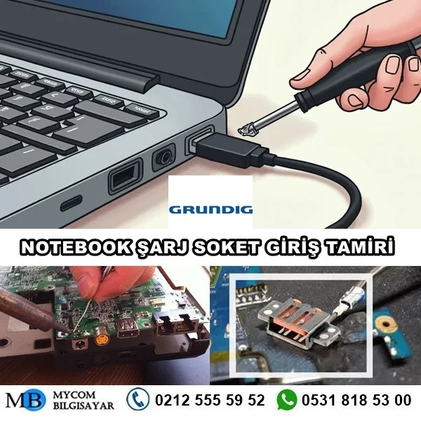 Grundig laptop şarj girişi tamiri