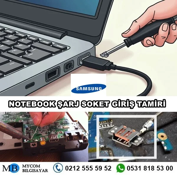 Samsung laptop şarj girişi tamiri